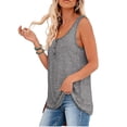 thumbnail image 4 of HAPIMO Women's Trendy Loose Cotton Lined Tank Tops Button for Teen Girls Solid Color Summer Tees Sleeveless Round Neck Shirts Casual Relaxed Workout Blouses Gray XL, 4 of 7