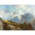thumbnail image 2 of Adolf Obermüllner 14x11 Black Ornate Wood Framed Double Matted Museum Art Print Titled: The Ortler and the Royal Sace from the Almbaces of the Malserhaide in Tyrol, 2 of 5