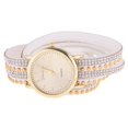 thumbnail image 1 of Las cuero de que envuelven el reloj del el rhinestone blanco Sunnimix Reloj de mujer, 1 of 8
