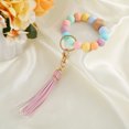 thumbnail image 3 of Dinheiro Pulsera de silicona con llavero, llavero de coche con cuentas y borla para mujeres y niñas, 3 of 8