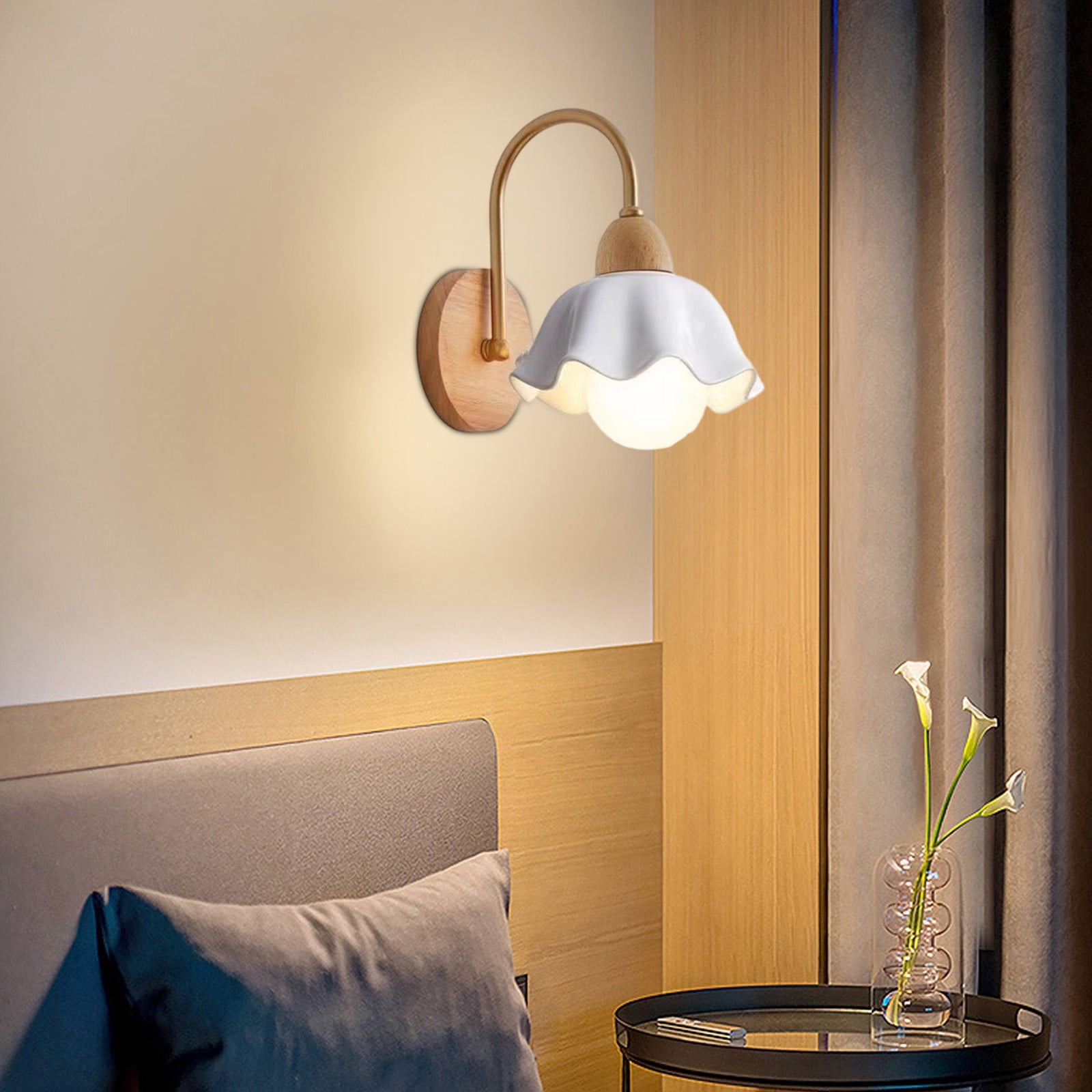 Modern Wall Lamp | LED Sconce Light Fixture for Bathroom Vanity Mirror | Ceramic Wall Mounted Lighting for Bedroom Living Room Corridor | Up Down Mood Lighting with Warm White Glow | Single Piece