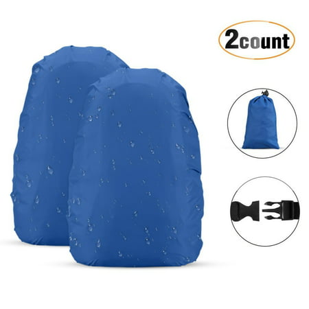 AGPTEK 2-Pack Nylon Waterproof Backpack Rain Cover with 1 Storage Bag for Hiking/Camping/Traveling/Outdoor,