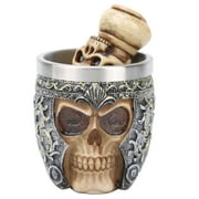 Ccdes Men's Beard Shaving Set Stainless Steel Shaving Bowl Skeleton Head Beard Brush Kit,Hair Shaving Brush,Shaving Brush Bowl Kit