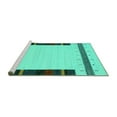 thumbnail image 2 of Ahgly Company Machine Washable Indoor Square Abstract Turquoise Blue Contemporary Area Rugs, 5' Square, 2 of 4