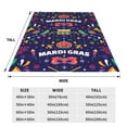 thumbnail image 3 of Honeii Happy Mardi Gras Print Fleece Blanket - Throw Blanket for Bed, Sofa, Couch, Camping, and Travel , Microplush Ultra Soft Warm Blanket-50"x40", 3 of 7