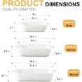 thumbnail image 2 of YUN TAO Casserole Plates for Oven Ceramic Baking Pan Ceramic Baking Pan Rectangular Bakeware Pan with Handle for Baking Cake Kitchen Cake Dinner Set of 3 (3 Pieces, White), 2 of 7