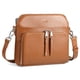 thumbnail image 1 of Bolso bandolera de piel auténtica con cartera RFID, color coñac, 1 of 7