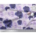 thumbnail image 2 of Soimoi Purple Cotton Duck Fabric Grandiflora Roses Floral Printed Craft Fabric by the Yard 44 Inch Wide, 2 of 3