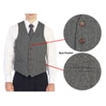 thumbnail image 4 of Gioberti Men's 6 Button Slim Fit Formal Herringbone Tweed Vest, 4 of 5