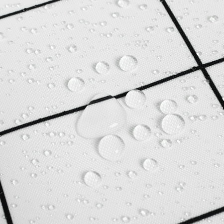 Polyester Grid Pattern Shower Curtains Extra Long With Hooks White