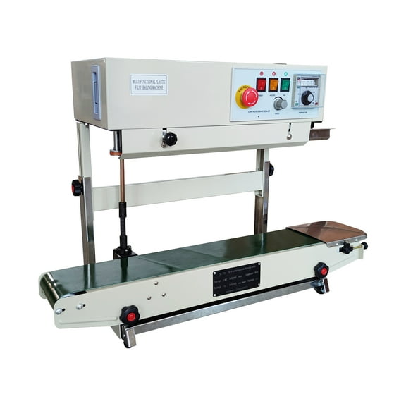 INTBUYING Horizontal Auto Sealer PVC Bag Band Continuous Sealing Machine with Bracket & 770mm Teflon Belts