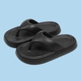 thumbnail image 2 of FRSASU Womens Fashions EVA Slippers Wedges Flip Flops Soft Non-slip Outdoor Solid Color Beach Sandals Black, 2 of 9