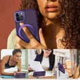 thumbnail image 2 of for iPhone 15 Plus Phone Case - Magnetic Stand, Ring Holder, Compatible with MagSafe, Military-Grade Drop Protection - Translucent Matte iPhone 15 Plus Case 6.7" for Women Men, Purple, 2 of 8
