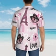 thumbnail image 6 of Easygdp Eiffel Tower and Butterflies Men's Hawaiian Shirts Print Lapel Short Sleeve for Beach, vacation, party, casual occasions - Medium, 6 of 9