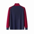 thumbnail image 2 of Womens Zip Up Sweatshirt Long Sleeve Color Block Tops Stand Up Collar Jacket With Zipper Pocket Watermelon Red L, 2 of 2