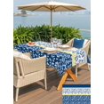 thumbnail image 6 of 52x70 Inch Outdoor Tablecloth with Umbrella Hole Zipper Rectangle Blue Yellow Rectangular Tablecloths Outside Waterproof Botanical Floral Motifs Wildflower Striped Patio Table Cover for Picnic Party, 6 of 8