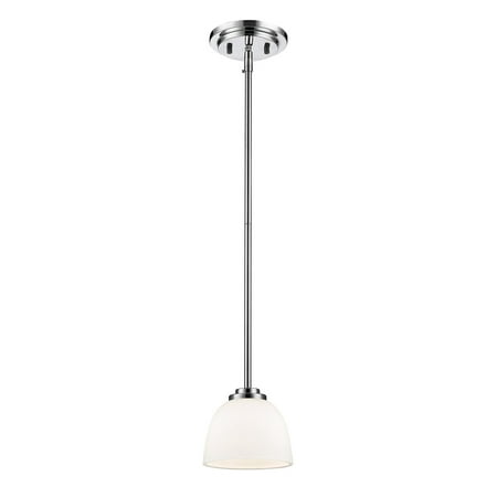 - Mini Pendants 1 Light With Chrome Finish Steel Medium Base Bulb 6 inch 100 Watts