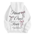 thumbnail image 7 of Fshinging Women Hoodies & Sweatshirts Bow Letter Graphic Long Sleeve Drawstring With Pockets Fall Sweatshirts, 7 of 7