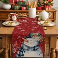 thumbnail image 2 of Christmas Snowman Cardinal on Red Table Runner 13x70in Non-Slip Cotton Linen Table Runners, Winter Snowflake Seamless Dresser Scarves TableRunner for Dinner Kitchen Dining Wedding Party, 2 of 9