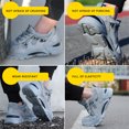 thumbnail image 3 of Zapatos de seguridad en el trabajo Zapatillas de trabajo indestructibles de corte bajo antideslizantes para hombres a prueba de pinchazos (40 gris), 3 of 4