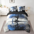 thumbnail image 2 of Manfei Happy Valentine's Day Bedding Comforter Set 7pcs for Female Men,Romantic Couple Lover Queen Bedding Sets Super Cozy,Love Heart Print Queen Sheet Sets,Microfiber Bedroom Decor,Reversible, 2 of 8