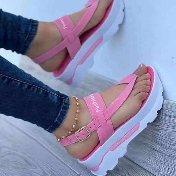 Women Sandals Summer Sandals With Platform Heels Buckle Wedges Shoes for Women Heels Sandals Flip Flops