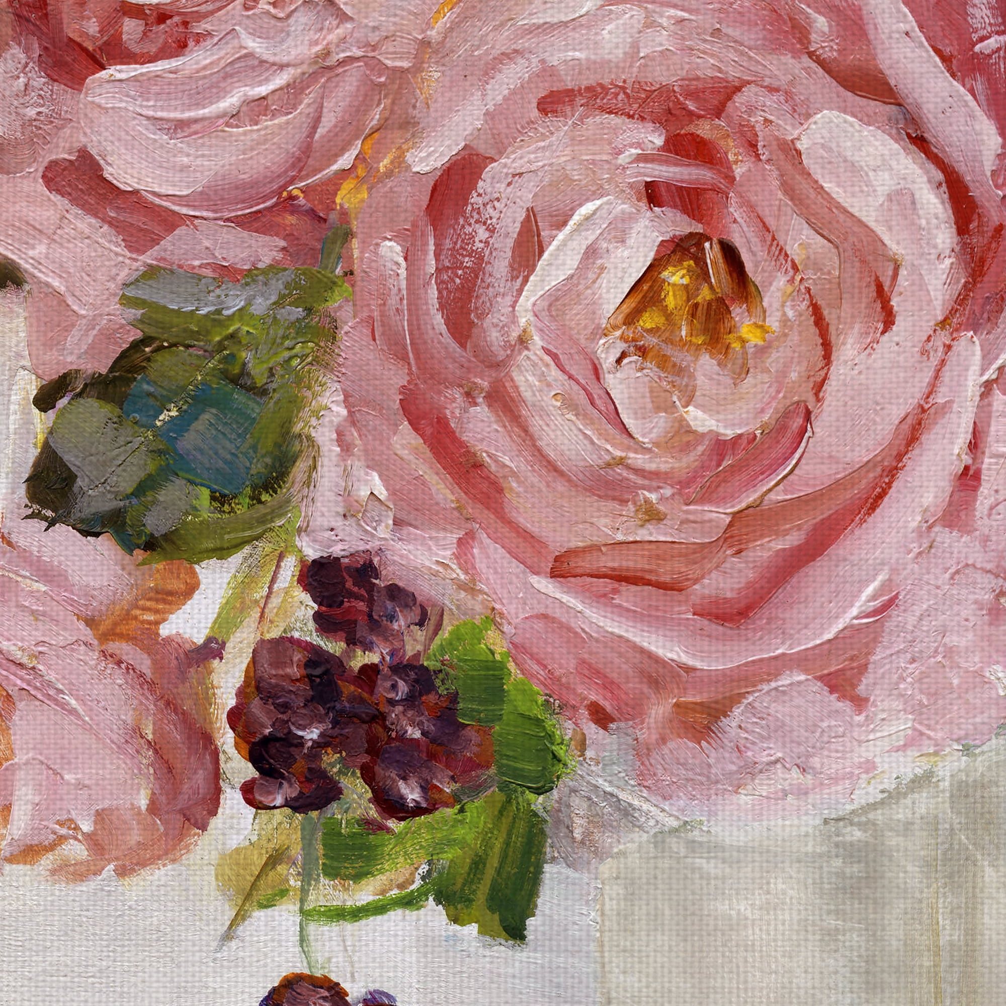Becoming Blush I Assorted Flower Bouquet by Sally Swatland Canvas Art Print