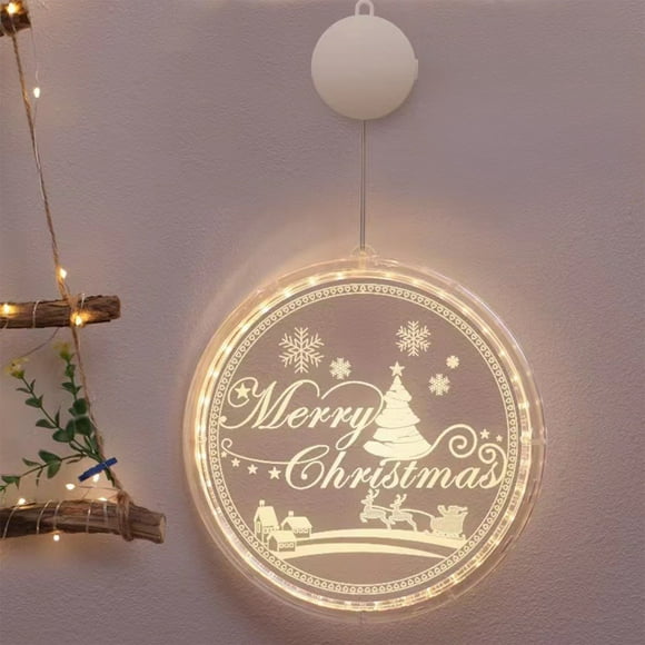 Meitianfacai Christmas Decorative Lights Neon Lights LED Light Strings Suction Cup Hanging Lights Acrylic Pendants Room Atmospheres Colored Lights