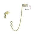 thumbnail image 3 of Bling Jewelry Womens Love Symbol Ear Cuff Cartilage Threader Wrap Infinity Earring CZ Stud Set Gold, 3 of 4