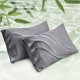 thumbnail image 1 of Juego de 2 fundas de almohada Bedsure, tamaño king, rayón y bambú, color gris, 1 of 6
