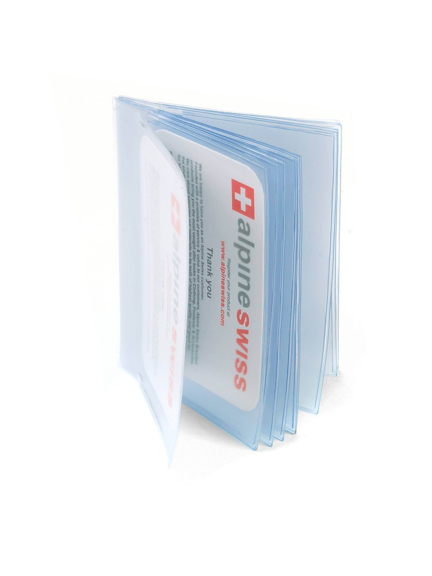 Alpine Swiss SET OF 2 Clear Plastic Wallet Inserts 12 Pages Picture ...
