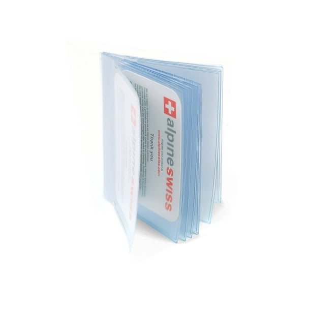 Alpine Swiss Plastic Wallet Inserts Made in USA 12 Pages Picture Card