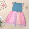 thumbnail image 4 of Little Girls Cute Tulle Dresses Sequins Ruffle Sleeveless Crewneck Toddlers Kids Color-Block Going-Out Vacation Mini Dress 1-6Y, 4 of 8