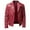 Red, variant on XFLWAM Men's PU Leather Jacket Causal Belted Faux Leather Motorcycle Jacket Zipper Biker Coat Red M