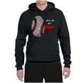 thumbnail image 2 of Wild Bobby, Baseball Fingerprint It's In My DNA, Sports, Unisex Graphic Hoodie Sweatshirt, Black, Small, 2 of 5