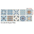 thumbnail image 3 of Ramiter DIY 1Set 10PC 3D Tile Sticker Vintage Pattern Self Adhesive Waterproof Living Room Wall Sticker Bathroom Wallpaper, 3 of 5