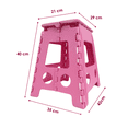 thumbnail image 3 of Banco Plegable Grande Plástico Uso Rudo Resistente Doméstico ROSA, 3 of 5