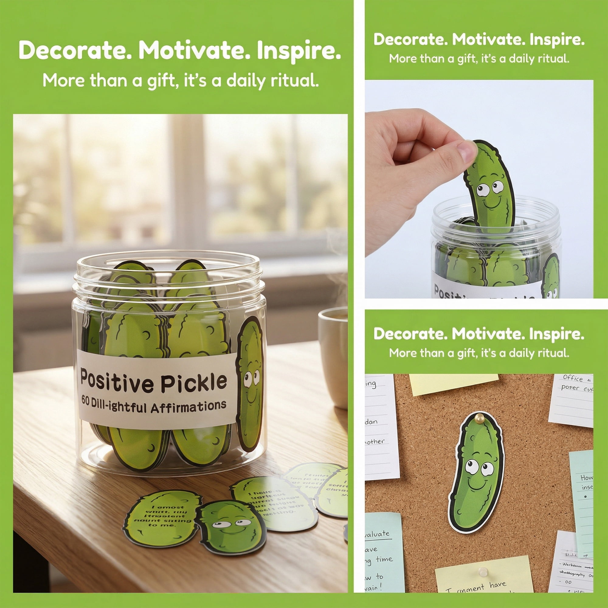 Unique Bargains Inspirational Kindness Jar With 60 Cards White Cap 3.5" x 3.5" x 3.5"