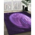 thumbnail image 3 of Ahgly Company Machine Washable Indoor Square Transitional Dark Purple Area Rugs, 6' Square, 3 of 7