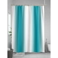 thumbnail image 5 of Turquoise White Ombre Shower Curtain, Gradient Color Waterproof Shower Curtain Set with 12 Hooks Lightweight Washable Fabric Shower Curtains for Bathroom 72x84 Inches, 5 of 6