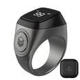 thumbnail image 1 of Tignapoo Smart LED Counter Ring for Muslims - Bluetooth 5.1, OLED Display, USB Rechargeable, Vibration Alert, 4 Colors, Lightweight Design with 40mAh Battery, Ideal Gift for Prayer Tracking (Graphite, 1 of 6