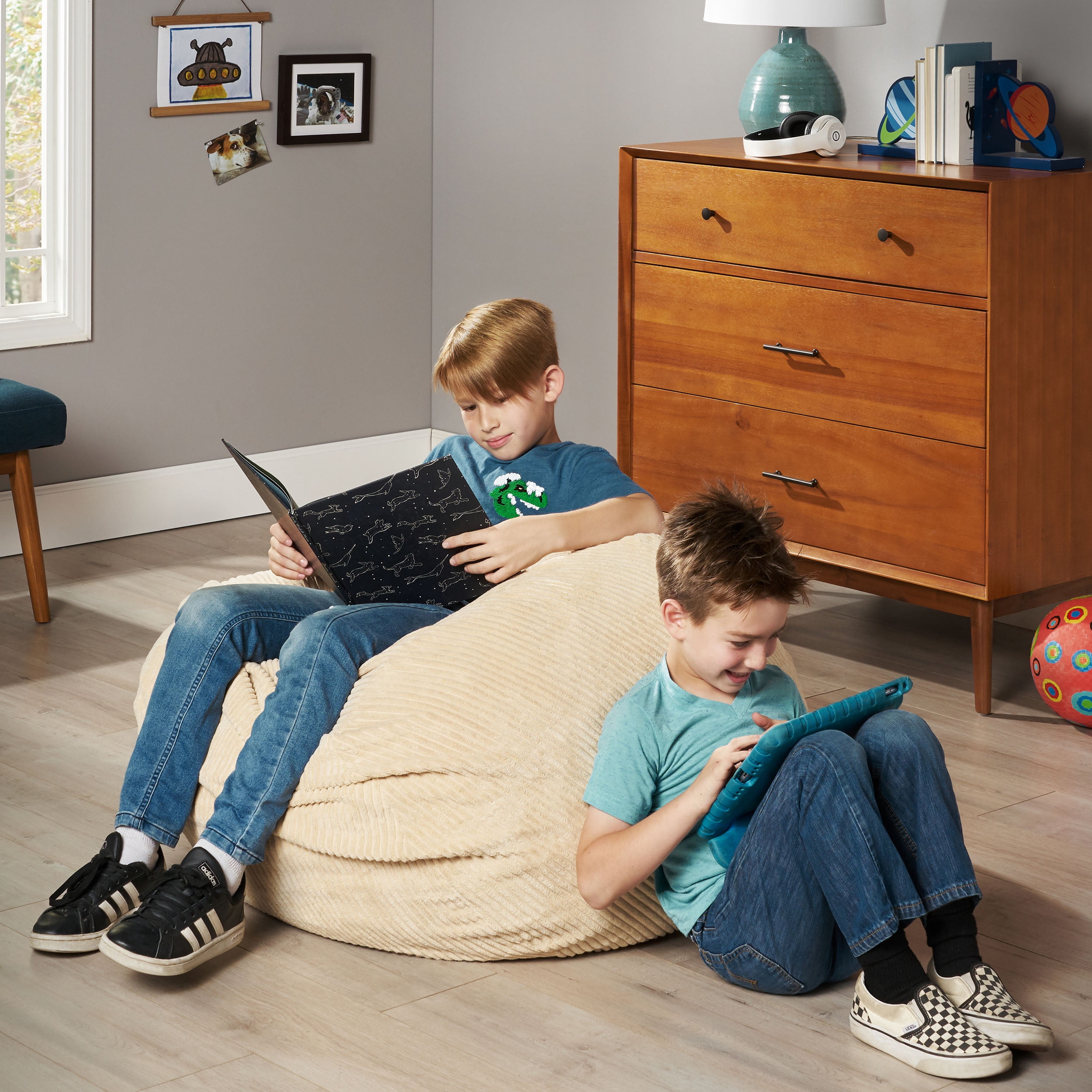 Noble House Adrian Bean Bag Chair, Ivory