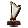 thumbnail image 3 of WEUVEB Brown Classical Harp Music Box - Elegant Handmade Craft, Ideal Gift for Music and Collectors, 3 of 8
