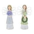 thumbnail image 4 of Set Of Two 7" Green Polyresin Angel Figurine, 4 of 6