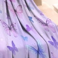 thumbnail image 3 of Purple Butterfly Pattern Blanket,Comfortable Soft Flannel Throw Blanket,All Season,Warm Lightweight Blankets for Sofa Bed Couch Living Room Chair,30"x40", 3 of 4