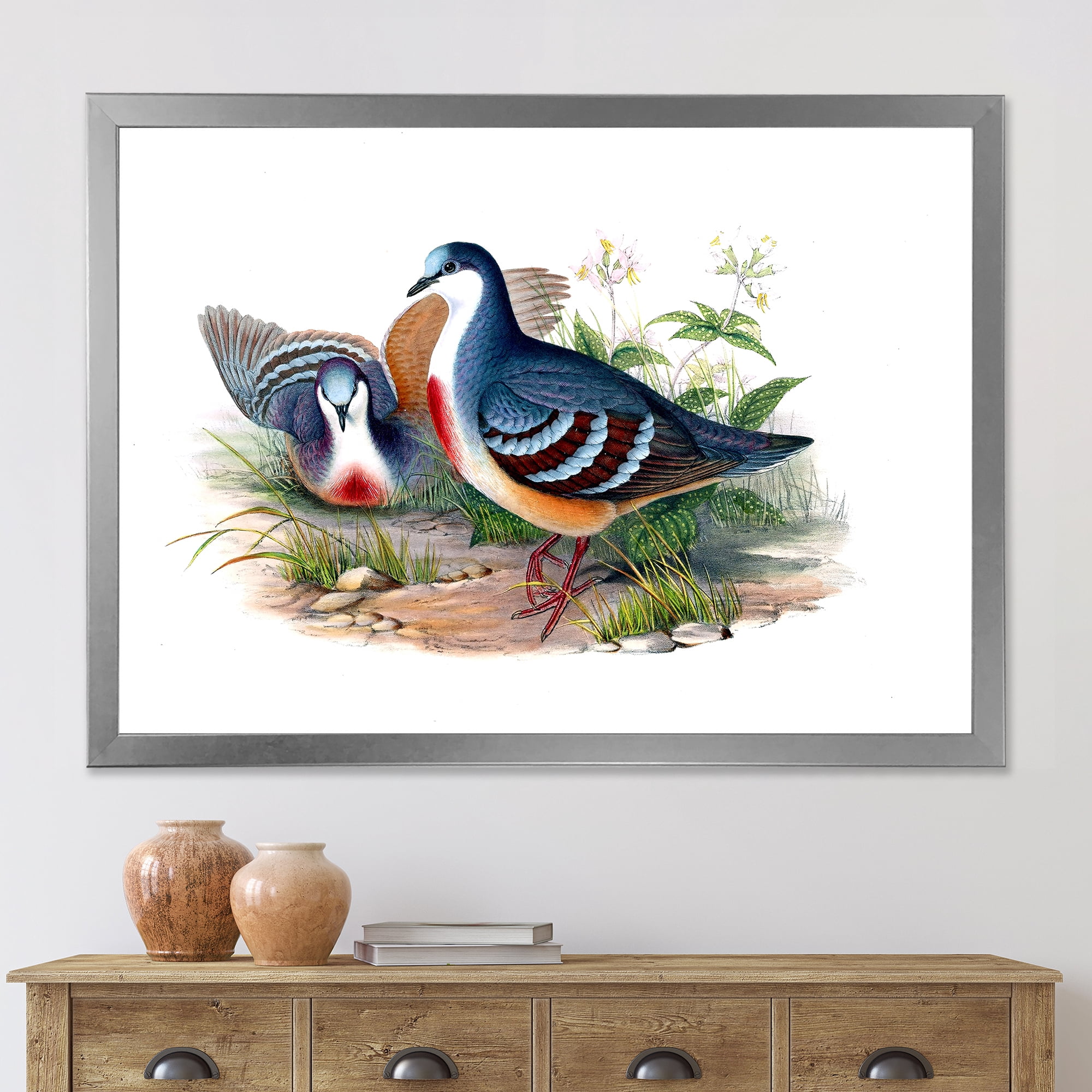 Designart 'Ancient Birds In The Wild IV' Traditional Framed Art Print