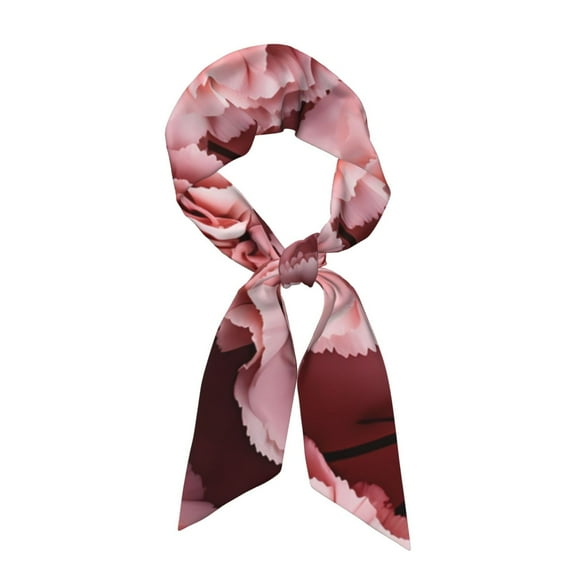 Cauagu Delicate Pink Carnations Pattern Scarf for Women,Neck Scarf Women's Wrap Scarf Head Shawl Long Scarf Accessory Scarf Fall Gift