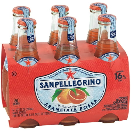 Sanpellegrino Blood Orange Sparkling Fruit Beverage, 6.75 fl oz. Glass Bottles (24