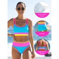 thumbnail image 4 of Traje de baño Popvil, conjuntos de bikini de cintura alta con control de barriga, 4 of 6