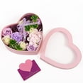 thumbnail image 4 of JHGoosa Heart Shaped Soap Flowers Gift Box Artificial Soap Rose Bunch Present Box For Girlfriend Wife On Birthday Valentine's Day Christmas Wedding Anniversary (A Purple 21x18x8.5cm), 4 of 9